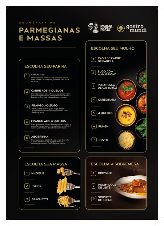 Sequência de Parmegianas e Massas