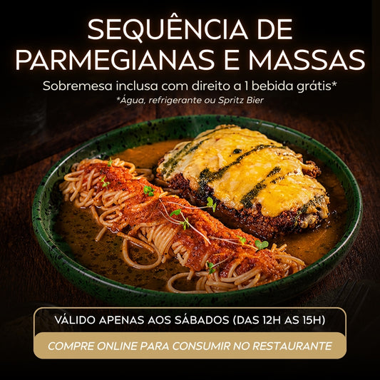 Sequência de Parmegianas e Massas